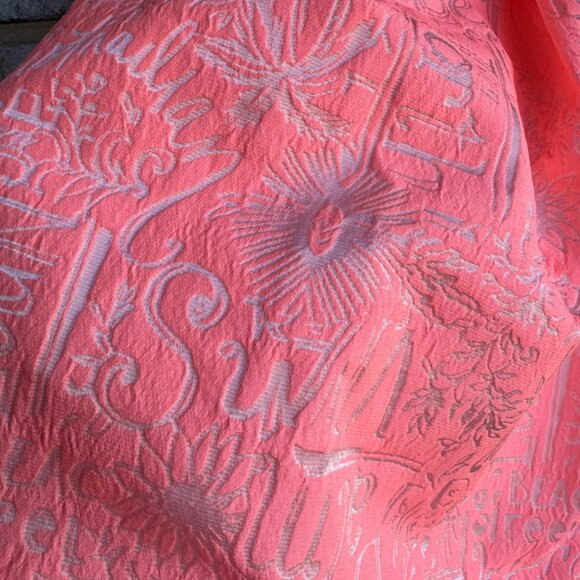 Lilly Pulitzer Word on the Street Jacque Peachy Pink Harlie Pleated Skirt Size 2 - Picture 7 of 8